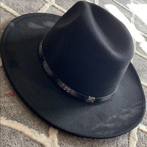 Black Hat with Snakeskin Band